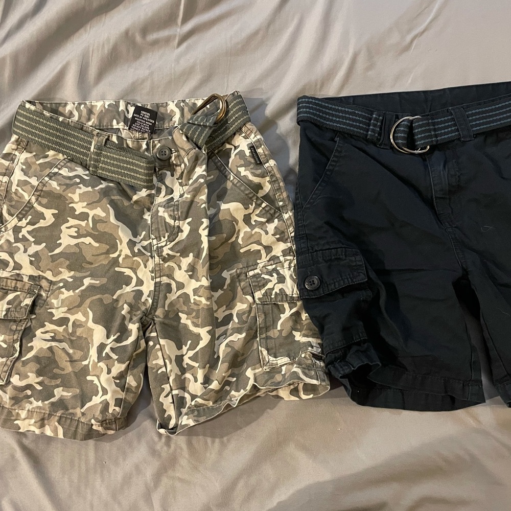 2 pairs of boy’s size 8 cargo shorts.